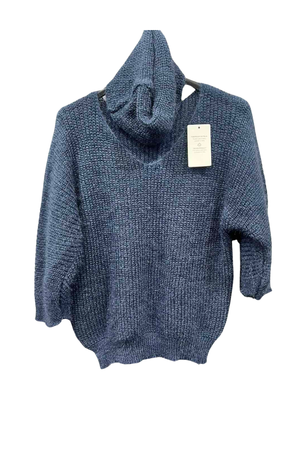 Italian V Neck Knitted Top With Snood DNM