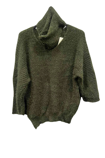 Italian V Neck Knitted Top With Snood kki