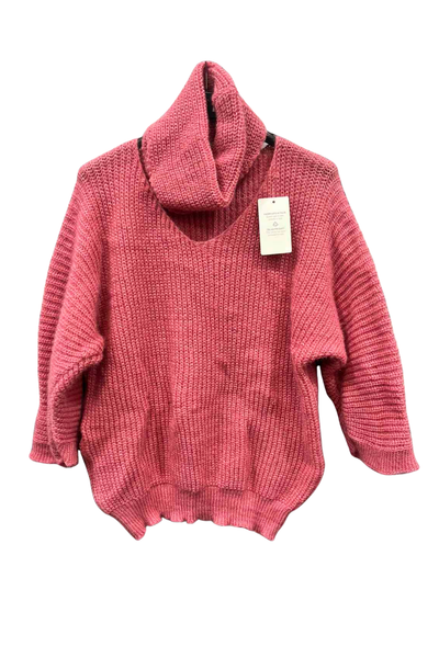 Italian V Neck Knitted Top With Snood rpnk