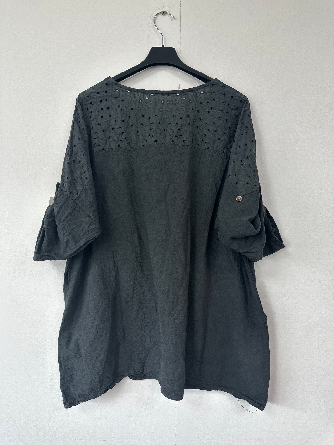 Italian Broderie Anglaise Pocket Detail Tunic Top