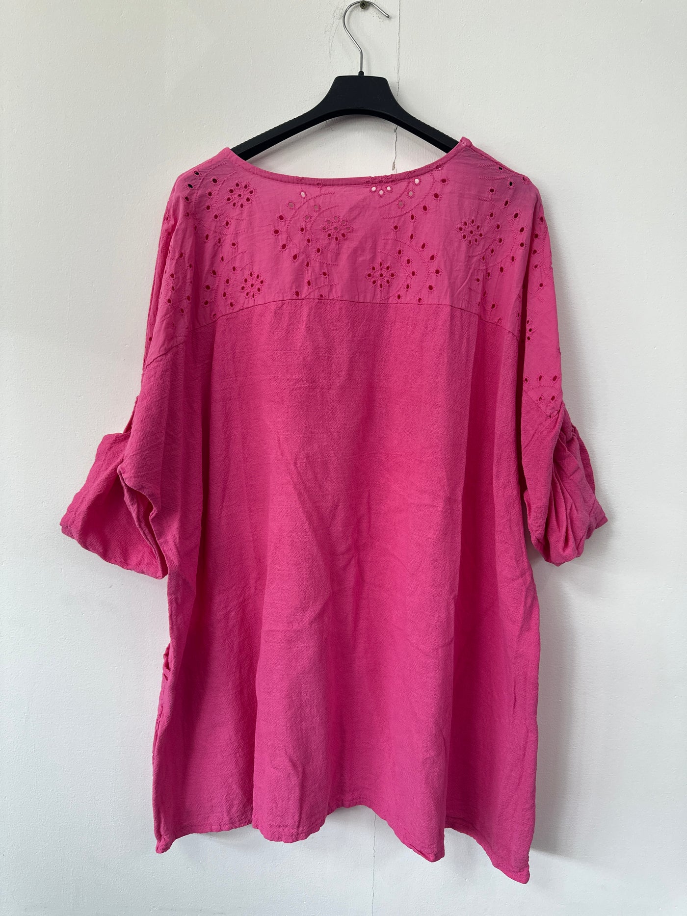 Italian Broderie Anglaise Pocket Detail Tunic Top