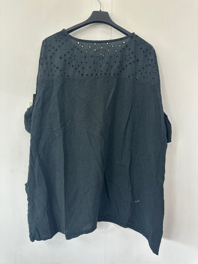 Italian Broderie Anglaise Pocket Detail Tunic Top