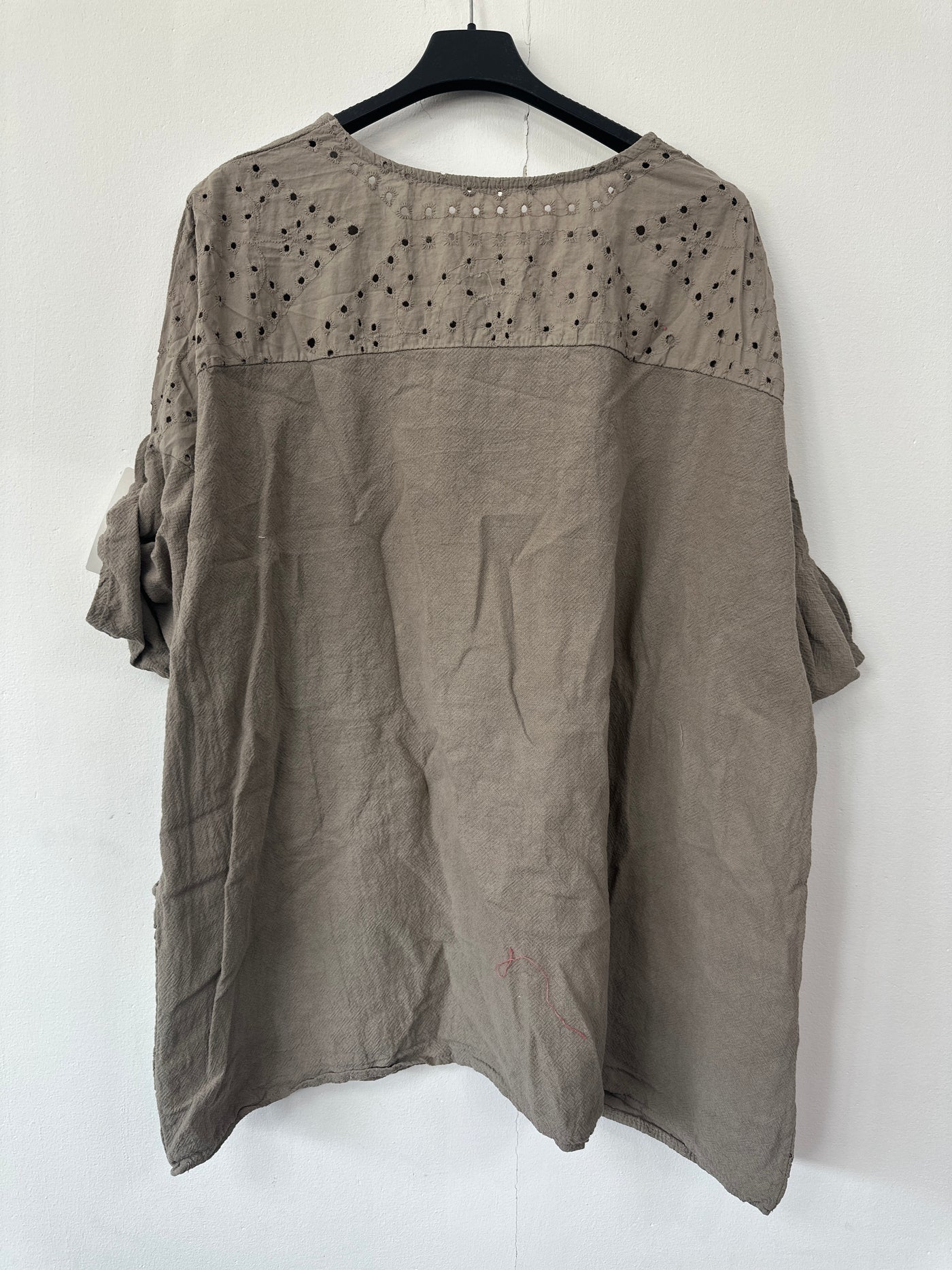 Italian Broderie Anglaise Pocket Detail Tunic Top