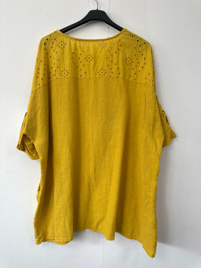 Italian Broderie Anglaise Pocket Detail Tunic Top
