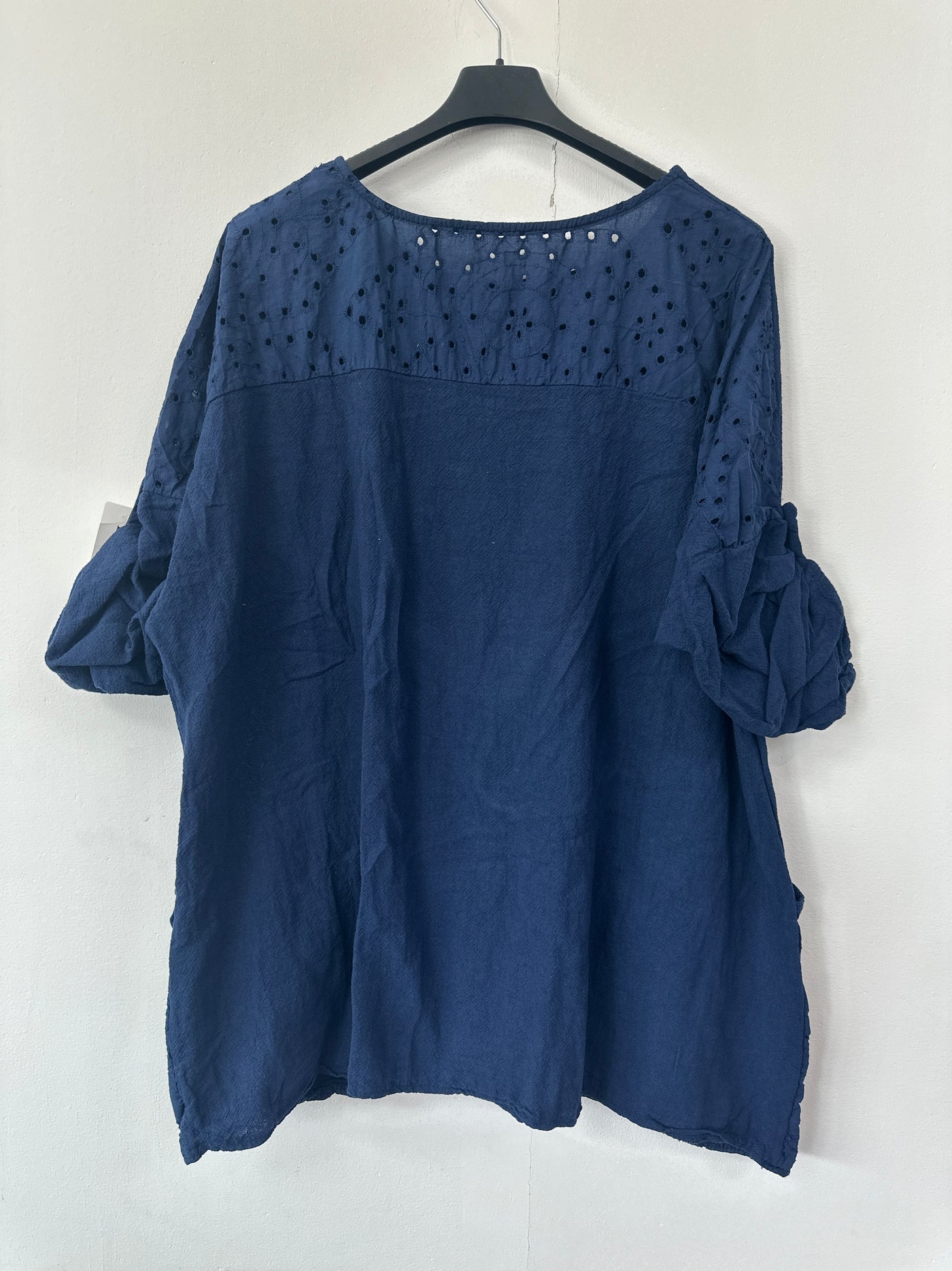 Italian Broderie Anglaise Pocket Detail Tunic Top