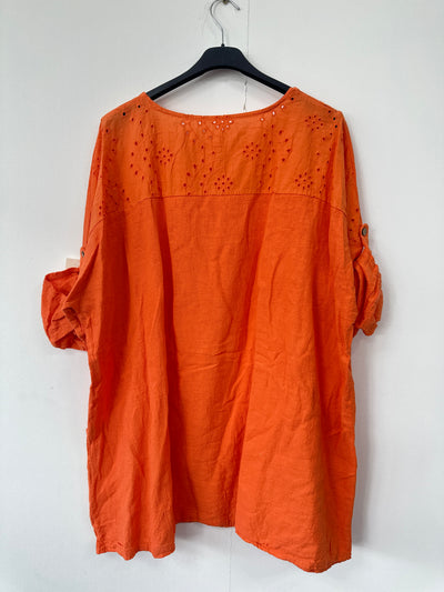 Italian Broderie Anglaise Pocket Detail Tunic Top