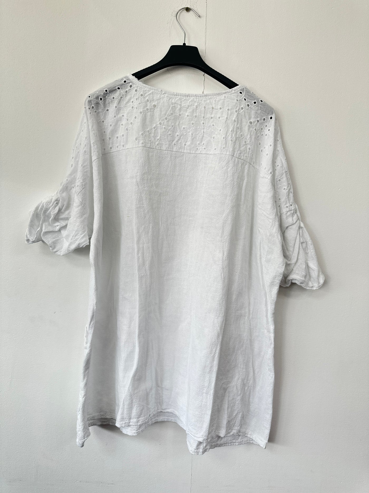 Italian Broderie Anglaise Pocket Detail Tunic Top