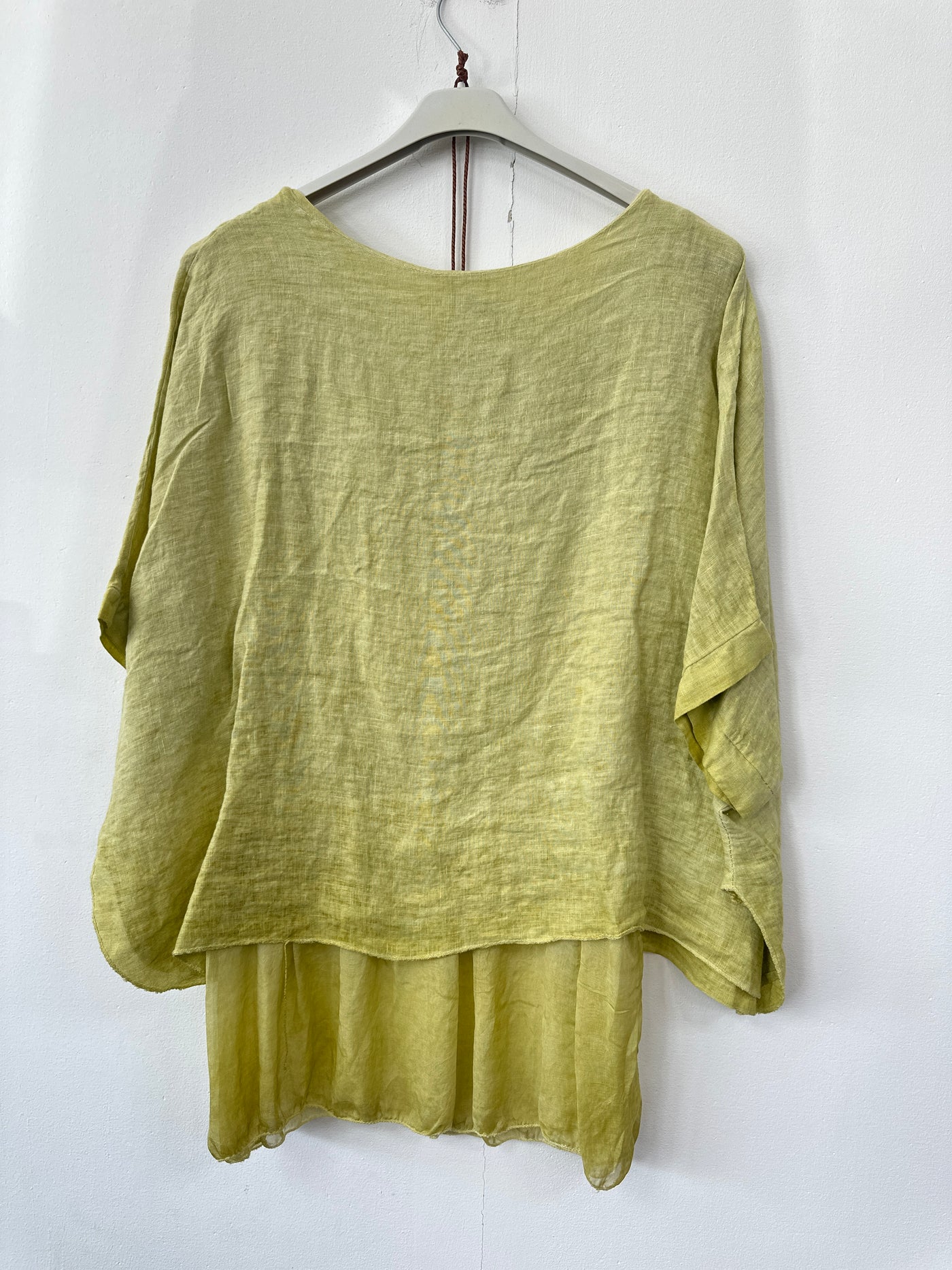 Italian Lightweight Layered Linen Necklace Top