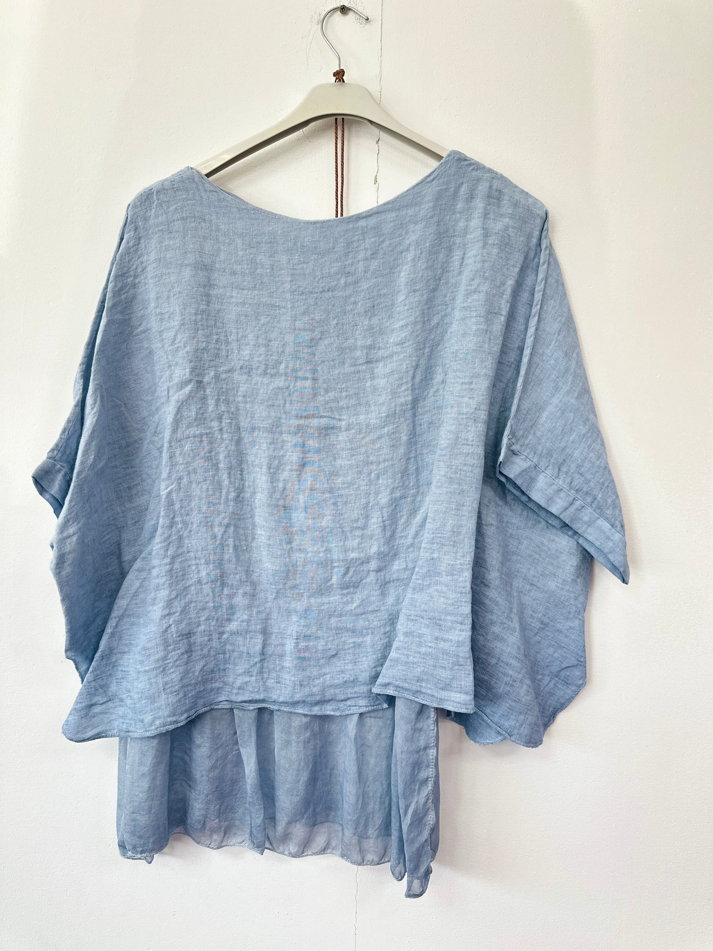 Italian Lightweight Layered Linen Necklace Top