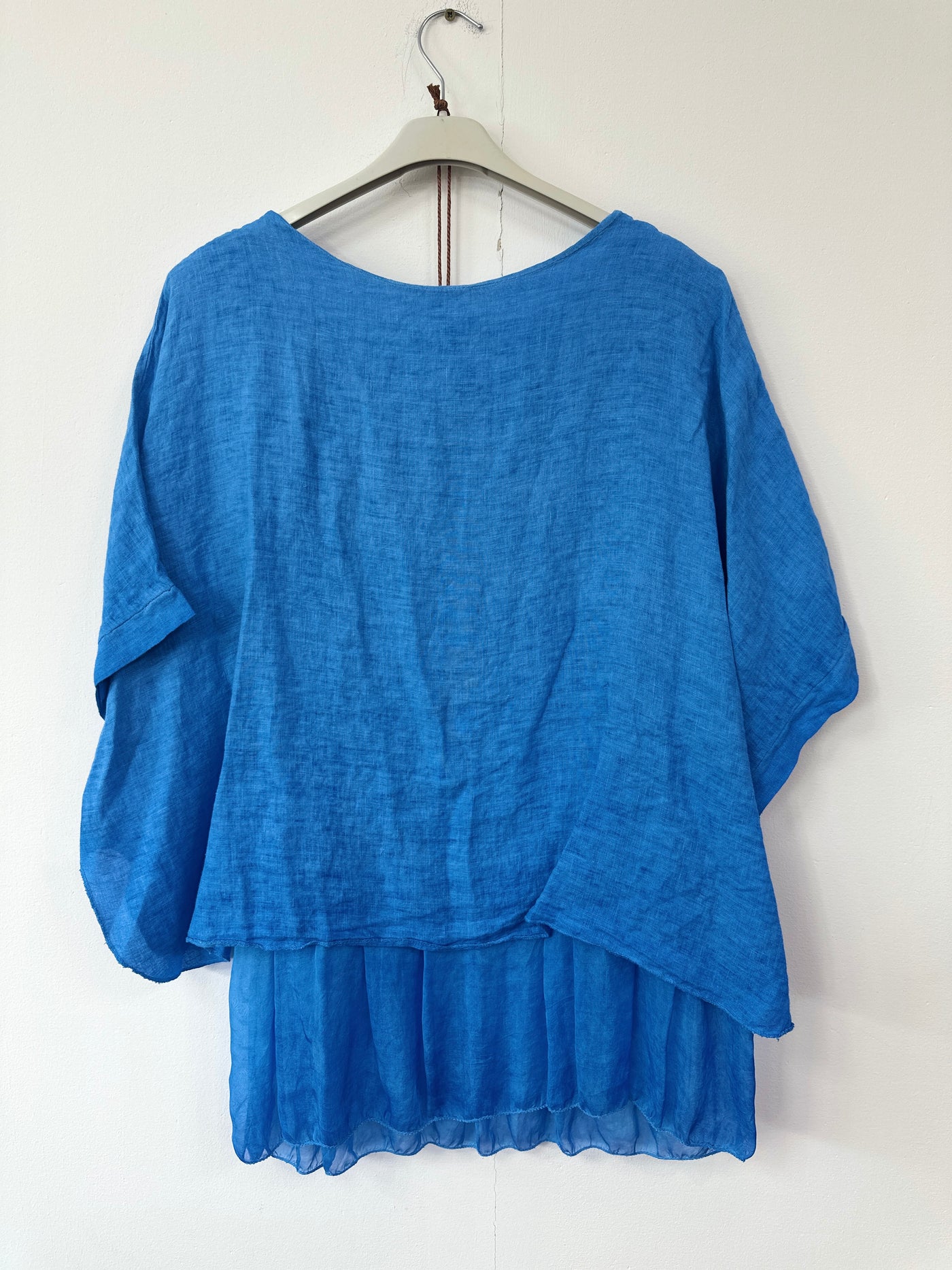 Italian Lightweight Layered Linen Necklace Top