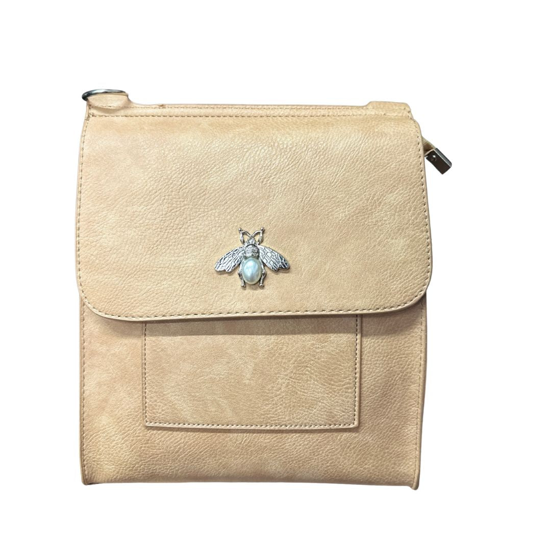 Women Crossbody Shoulder Handbag with Front Flap and Adjustable Strap