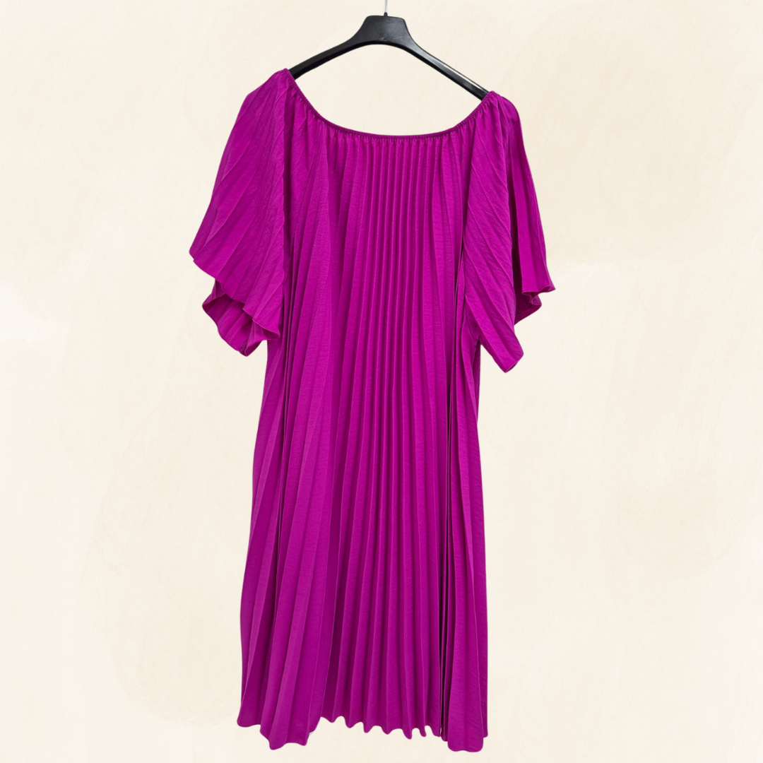 Italian Off The Shoulder Pleated Dress