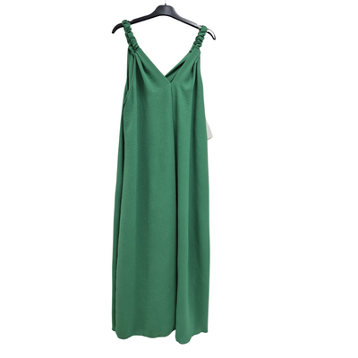 Italian Ruched Strap Vest Midi Dress