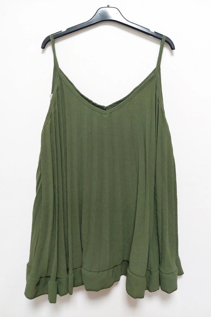 Pleated Sleeveless Vest Tunic Top