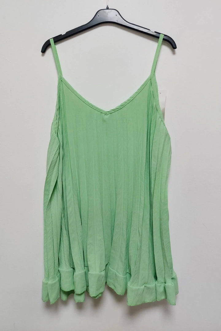 Pleated Sleeveless Vest Tunic Top