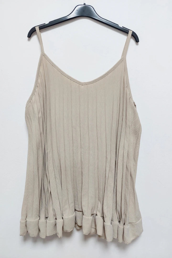 Pleated Sleeveless Vest Tunic Top