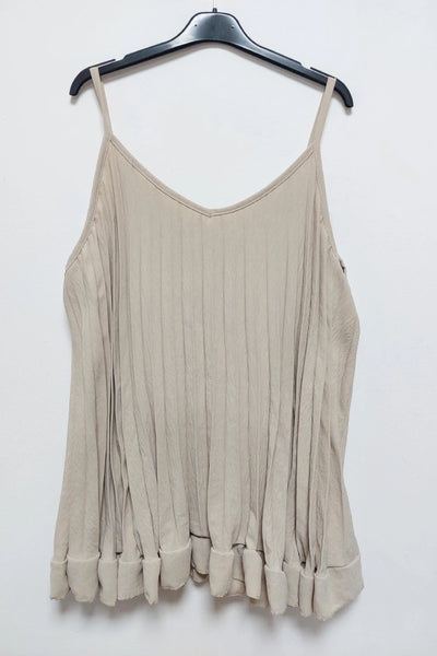 Pleated Sleeveless Vest Tunic Top