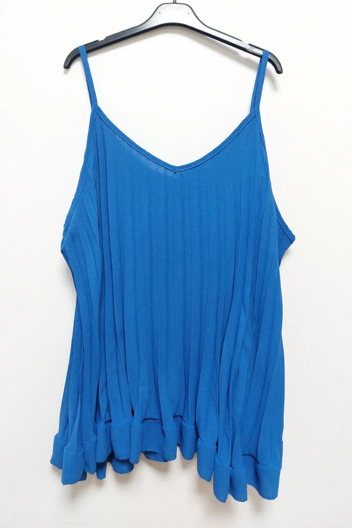 Pleated Sleeveless Vest Tunic Top