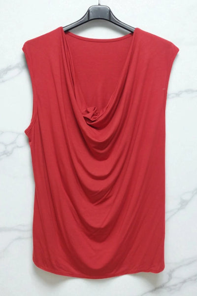 Cowl Neck Sleeveless Basic Vest Top