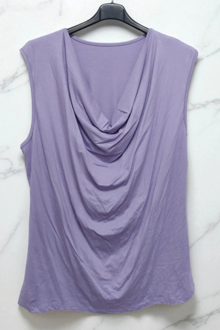 Cowl Neck Sleeveless Basic Vest Top