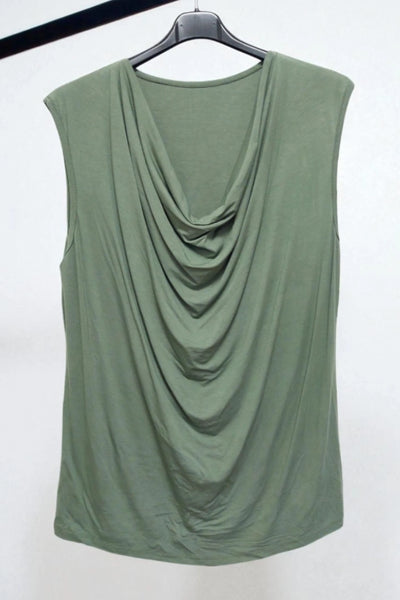 Cowl Neck Sleeveless Basic Vest Top
