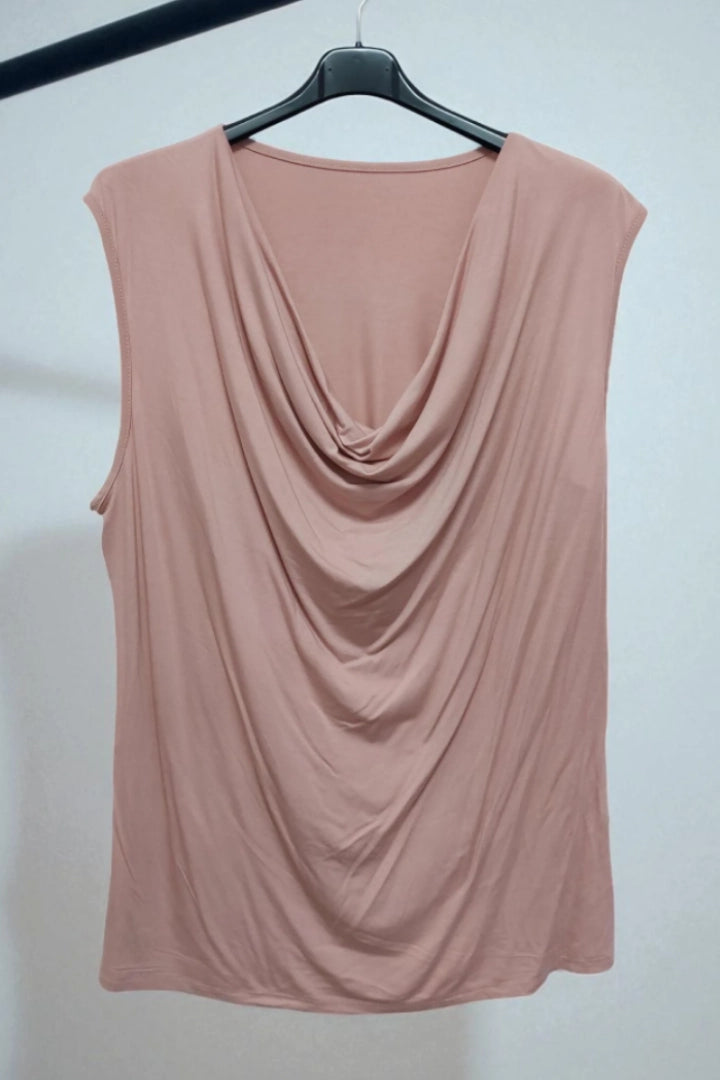 Cowl Neck Sleeveless Basic Vest Top