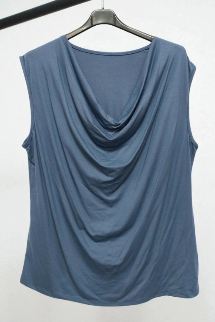 Cowl Neck Sleeveless Basic Vest Top