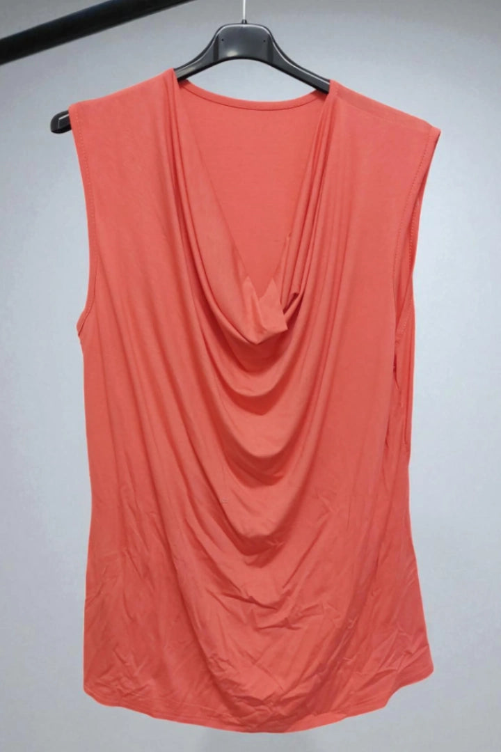 Cowl Neck Sleeveless Basic Vest Top