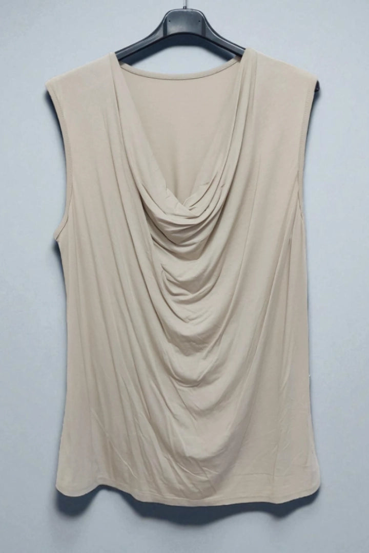 Cowl Neck Sleeveless Basic Vest Top