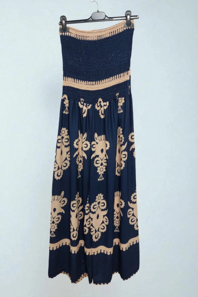 Paisley Printed Shirred Elasticated Jumpsuit