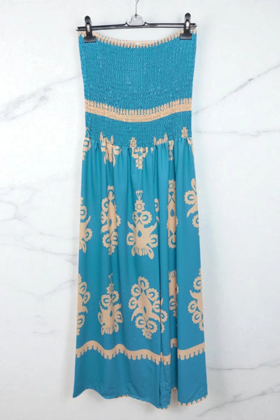 Paisley Printed Shirred Elasticated Jumpsuit