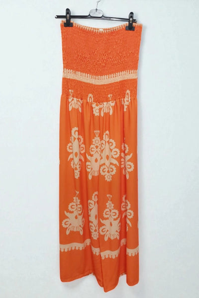 Paisley Printed Shirred Elasticated Jumpsuit