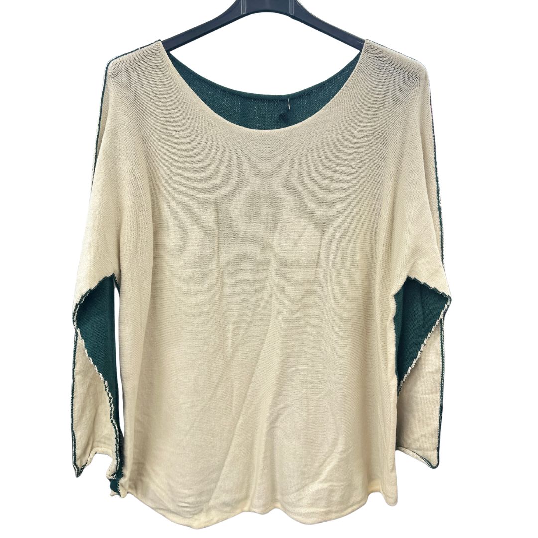Italian Soft Knit Contrast Colour Round Neck Jumper Top