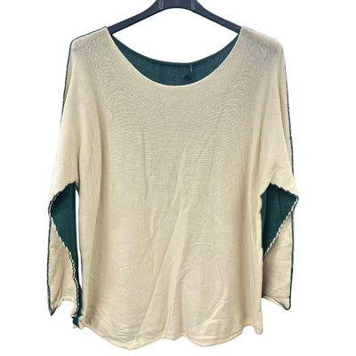 Italian Soft Knit Contrast Colour Round Neck Jumper Top