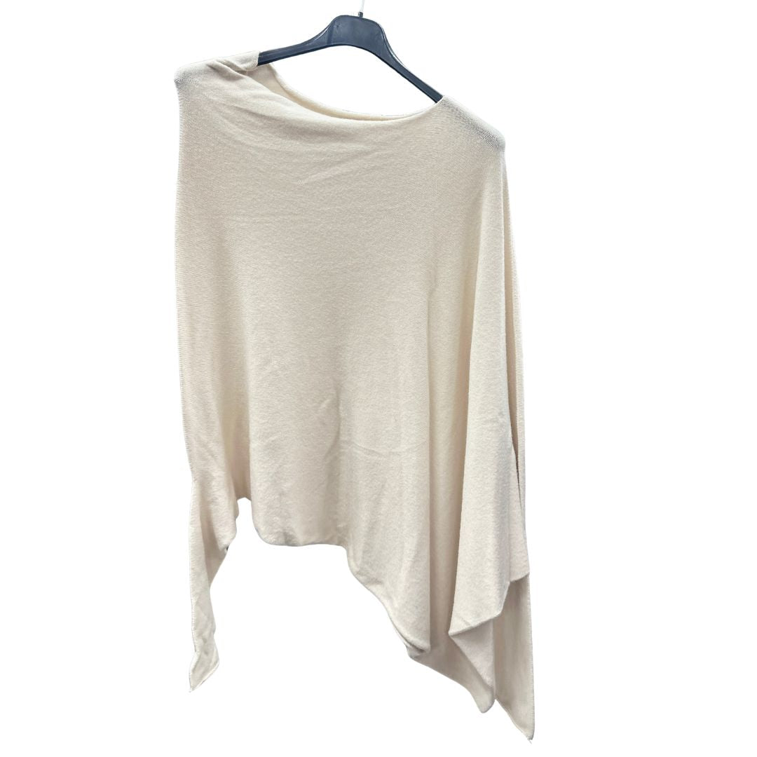 Italian Soft Knit Slant Long Sleeve Asymmetric Draped Jumper Top