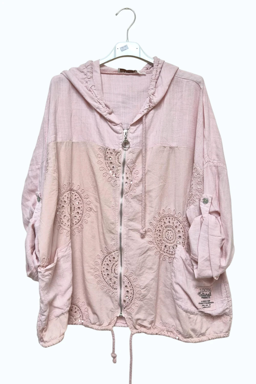 Italian Linen Blend Hooded Jacket | Miss Bold