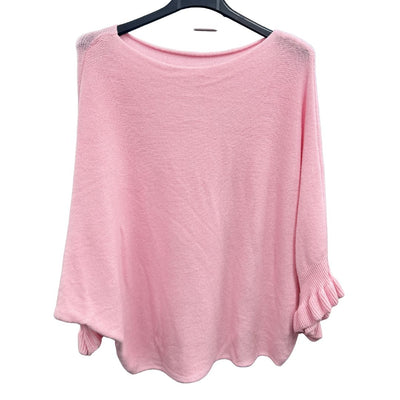 Italian Soft Knit 3/4 Frill Sleeve Jumper Top