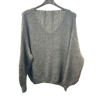 Italian Relaxed Fit V Neck Lana Chunky Knit Jumper