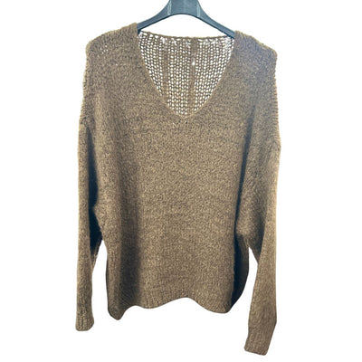 Italian Relaxed Fit V Neck Lana Chunky Knit Jumper