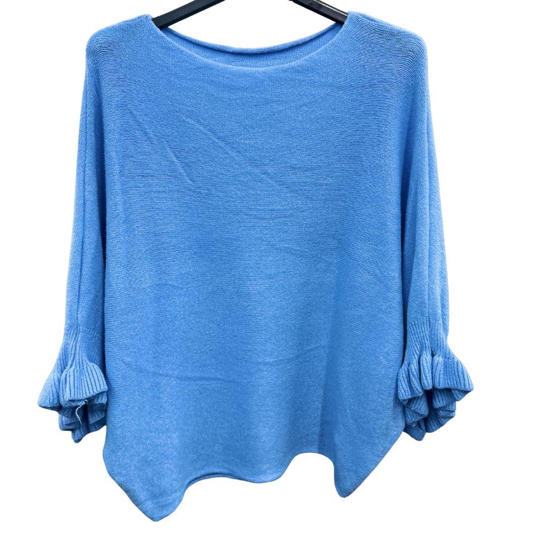 Italian Soft Knit 3/4 Frill Sleeve Jumper Top