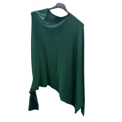 Italian Soft Knit Slant Long Sleeve Asymmetric Draped Jumper Top