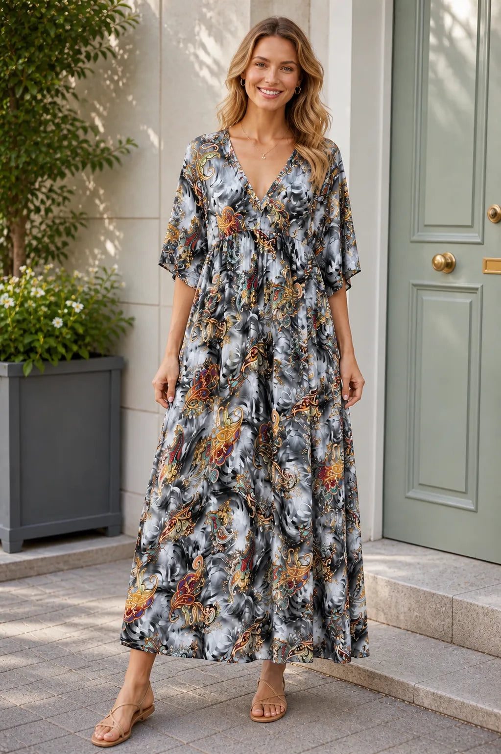 grey paisley dress In The Details Paisley Mini Dress Lav.Grey/Ivory / S