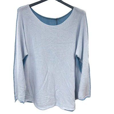 Italian Soft Knit Contrast Colour Round Neck Jumper Top