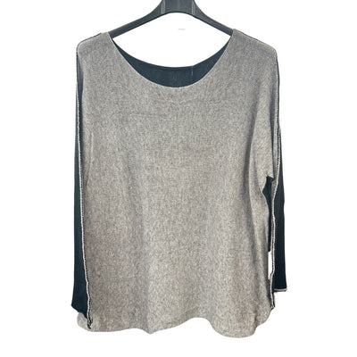 Italian Soft Knit Contrast Colour Round Neck Jumper Top