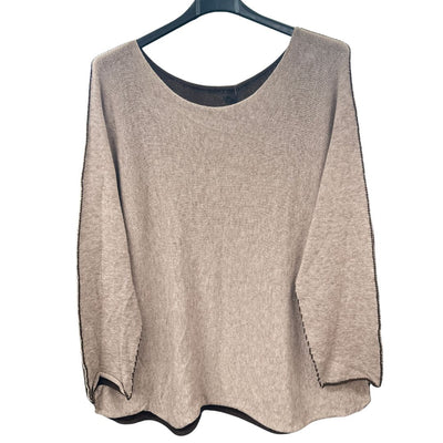 Italian Soft Knit Contrast Colour Round Neck Jumper Top