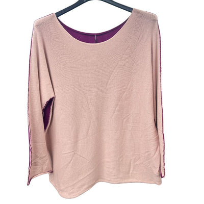Italian Soft Knit Contrast Colour Round Neck Jumper Top