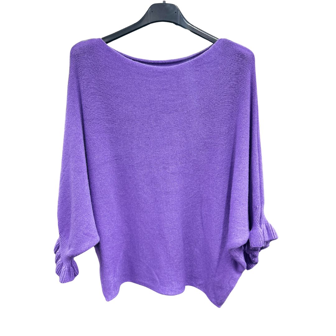 Italian Soft Knit 3/4 Frill Sleeve Jumper Top