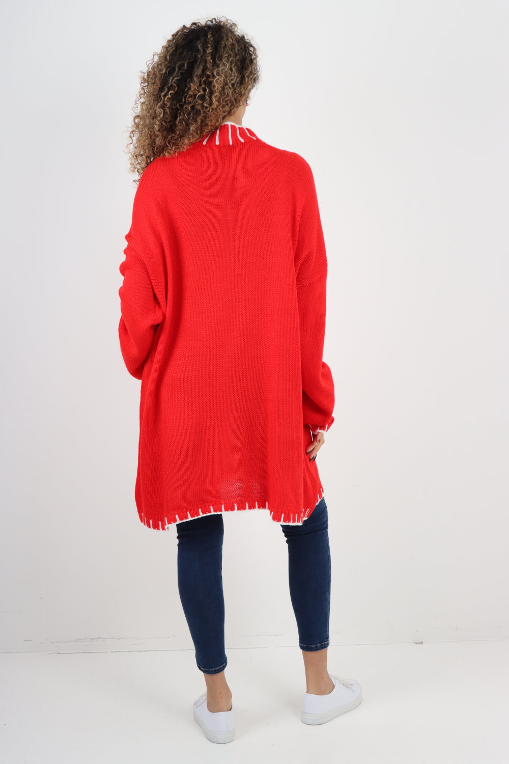 Italian Colour Pop Stich Long Sleeve Knitted Jumper Top