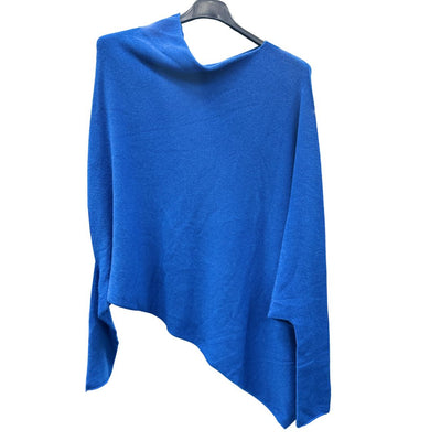 Italian Soft Knit Slant Long Sleeve Asymmetric Draped Jumper Top