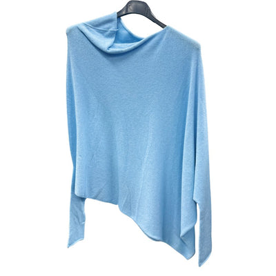 Italian Soft Knit Slant Long Sleeve Asymmetric Draped Jumper Top